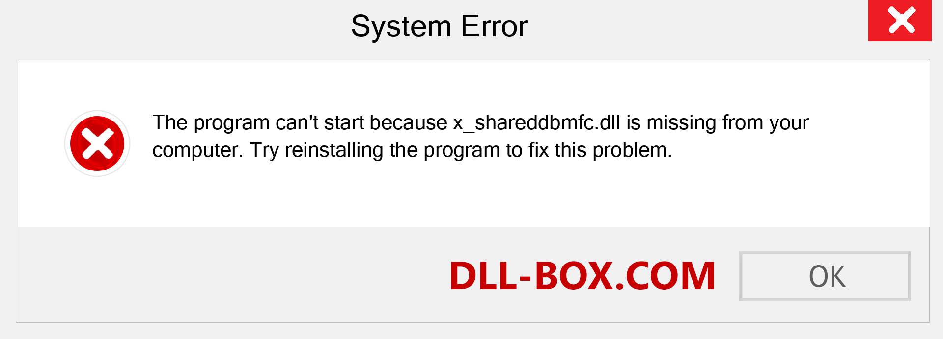  x_shareddbmfc.dll file is missing?. Download for Windows 7, 8, 10 - Fix  x_shareddbmfc dll Missing Error on Windows, photos, images